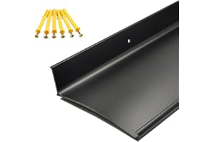 ZEYUE Extra Wide 5.12" W 55.1" L Aluminum Drip Edge Overhead Drip Cap Guard for Exterior Door & Window,Diverter,Deflector,1pc Black