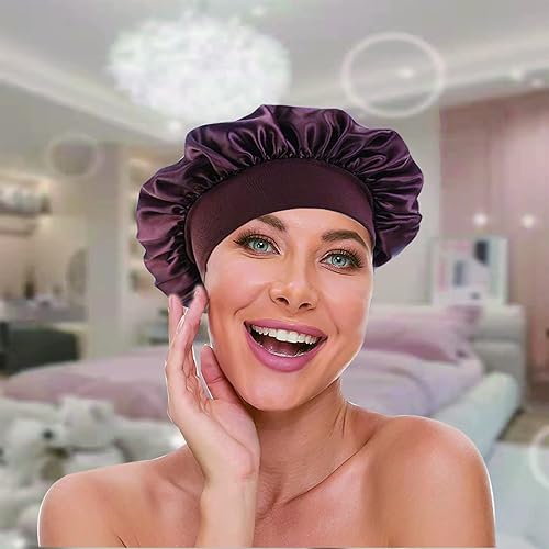 Shower Cap Satin Sleep Bonnet For Curly Hair Satin Bonnet Silk