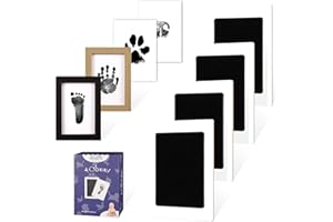 TUBUUI 4 Park Baby Footprint Kit with 2 Wooden Frame, No Mess Inkless Hand and Footprint Kit, Clean-Touch Ink Pads for Fingerprint Stamps, Paw Print Kit for Dogs Cats, Baby Shower Gifts Keepsake for New Mom