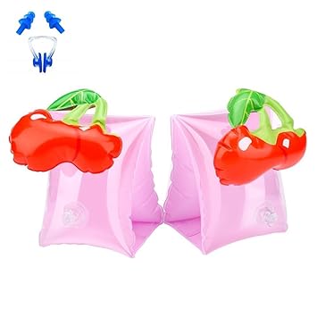 Wanxing Brassard Gonflable Bracelet Natation Piscine Bouée Enfant Bébé Jeux Deau Plage Swim Arm Bands Vert Cerises Cerises