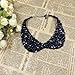 False Collar Crystal Beaded Round Necklace Chain Detachable Color Black