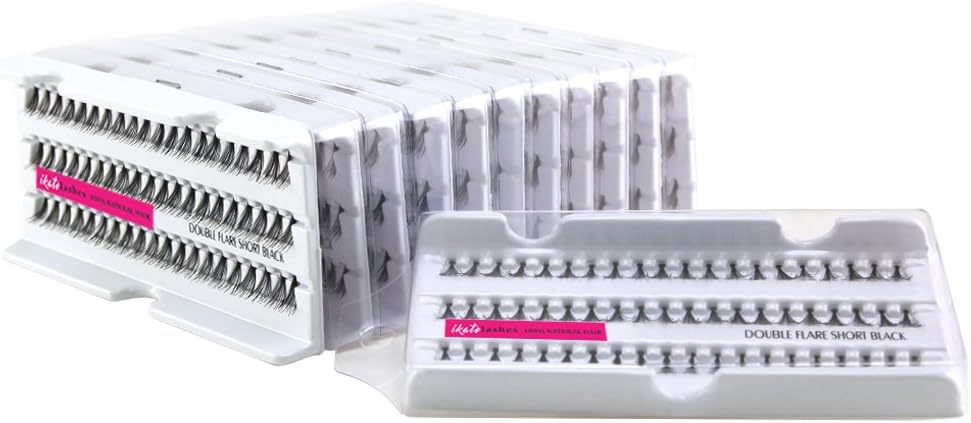 ikate Individual Lashes Double Flare Dozen Pack (Short,Medium,Long) (Short)