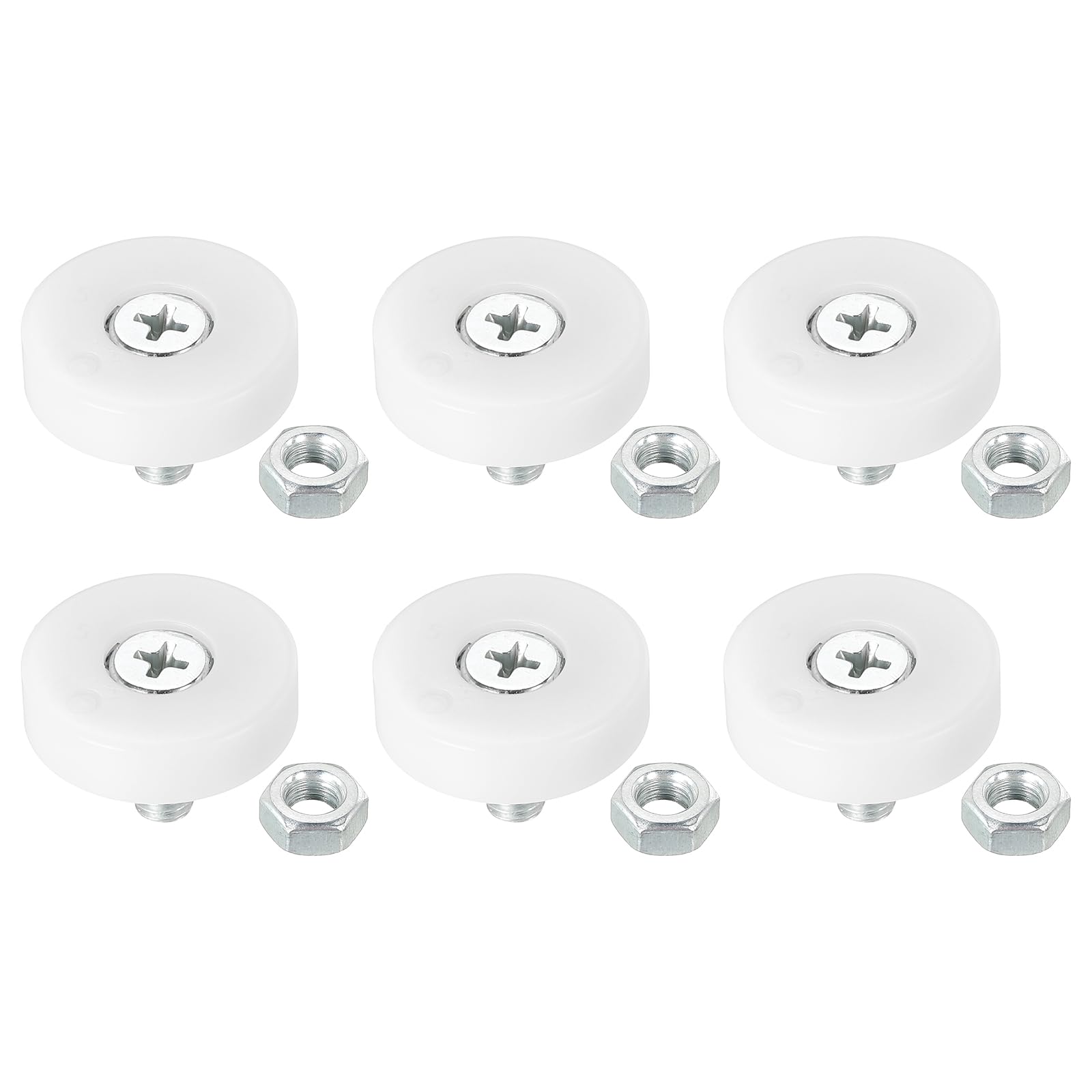 PATIKIL 25mm Drawer Rollers, 6 Pack Plastic Drawer Pulley Replacement Wheels Bearing Small Pulley with Nuts