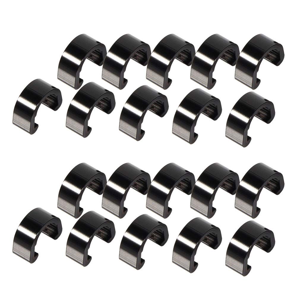Saipor 20pcs Aluminum Alloy Bike Clips - Brake & Derailleur Shift Cable Clamps
