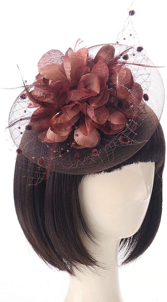Lunji Bibi Mesh Fascinator Mini Chapeau Femme Mariage Accessoires Pour Cheveux Chapeaux Melon