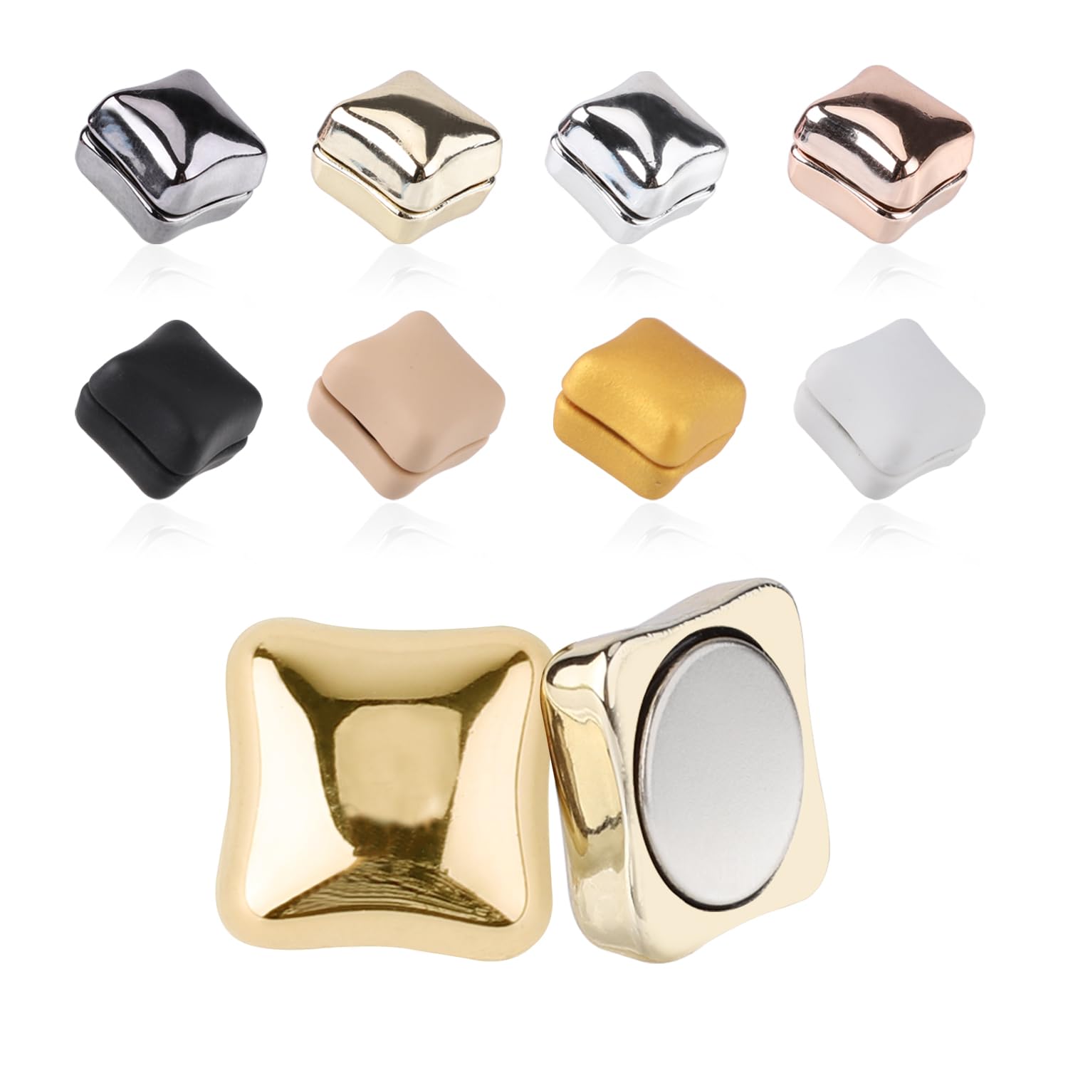 8pcs Hijab Magnetic Pins, Multi-Purpose Pinless Strong Magnetic Hijab Pins Scarf Magnetic Clasp Hijab Magnets for Women Hijabs Scarves Clothes(Square Style)