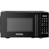 BLACK+DECKER Countertop Microwave Oven 0.7 Cu.Ft,700W,Child Safety, Black | 6 One-Touch Presets, Express Cooking, 10 Power Levels, Child Safety Lock, Easy Clean Interior