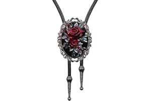 PEARLY JUN Bolo Tie for Women Men Flower Rose Western Cowboy Brown Leather Country Style String Vest Gifts