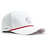 Golf Hat Snapback with Rope Design, Water Proof, Moisture Wicking, Breathable, Quick Drying, High Performance Golf Hat, The Captain 2 Golf Cap White Hat with Red Rope