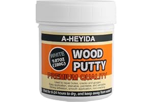 A-HEYIDA Wood Filler - White Wood Putty for Trim, 9.87 Ounce Wood Filler Repair Putty Paintable & Stainable, Restore Wood Cra