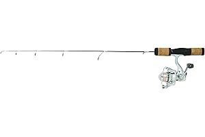 Frabill Fin-S Pro 30-Inch Medium Ice Fishing Rod and Reel Combo, Black