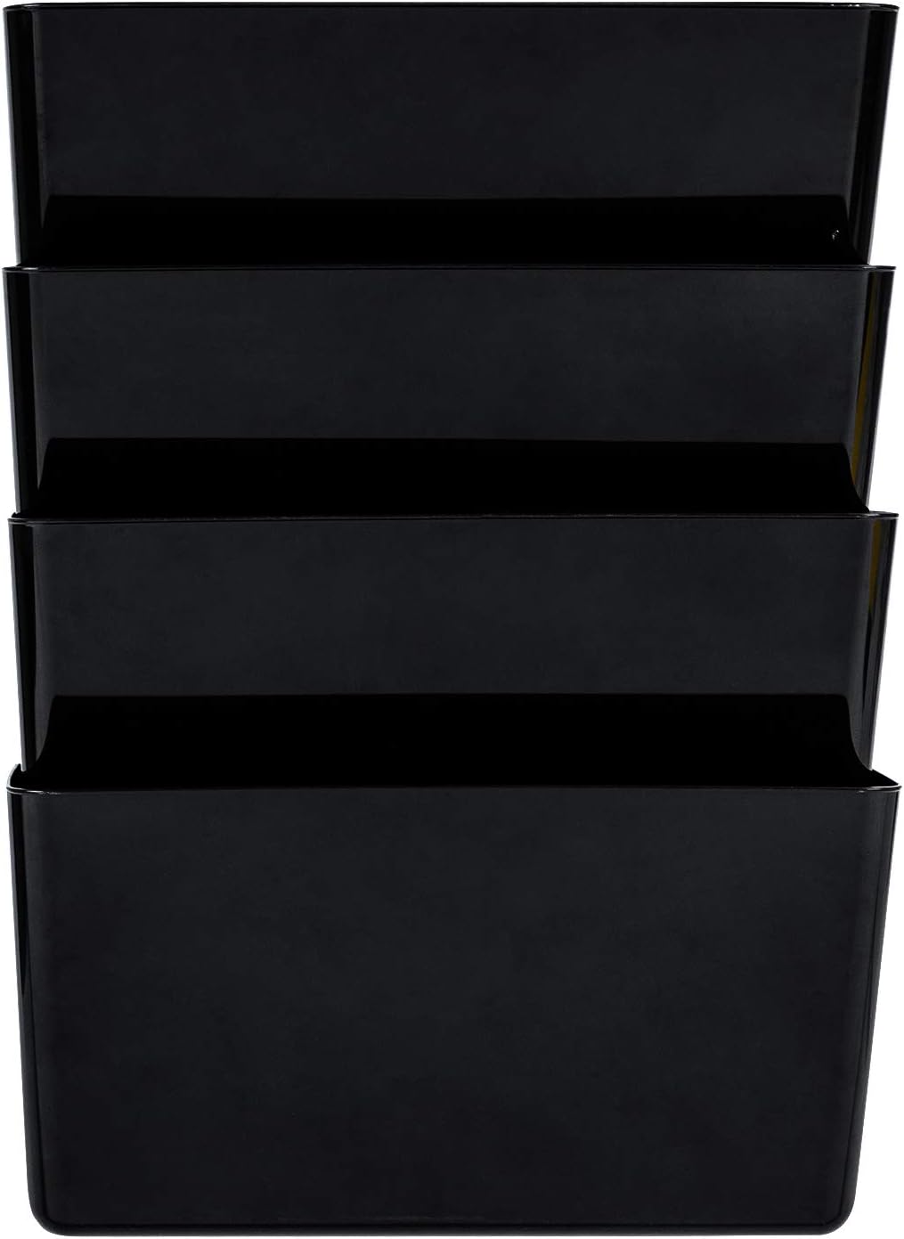 Basics Expandable Wall Pockets, Letter, Black, 4-Pocket : Office Products