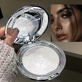 White Moonlight Highlighter &ndash; Waterproof Diamond Glow Shimmer for Face &amp; Body | Icy Metallic Finish with Ultra-Fine Sparkle | Long-Lasting Radiance for Luminous Glass Skin, Dewy Look, Party Makeup