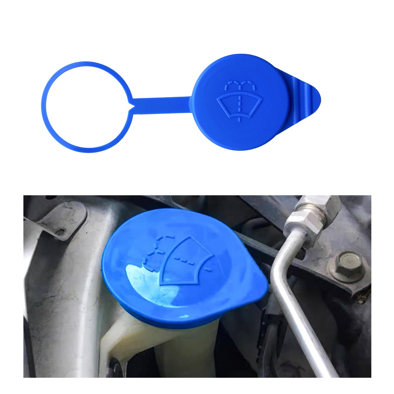 Photo 1 of Augeny Windshield Washer Fluid Cap Wiper Reservoir Tank Cap, OEM KT1Z17632A and CP9Z-17A605-A, Fluid Reservoir Tank Bottle Cap Replacement for 2012-2018 Focus