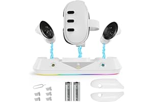 EJGAME Magnetic Fast Charger Dock Compatible with Meta/Oculus Quest 3,Headset and Controller Charging Station Stand with 2 Rechargeable Batteries