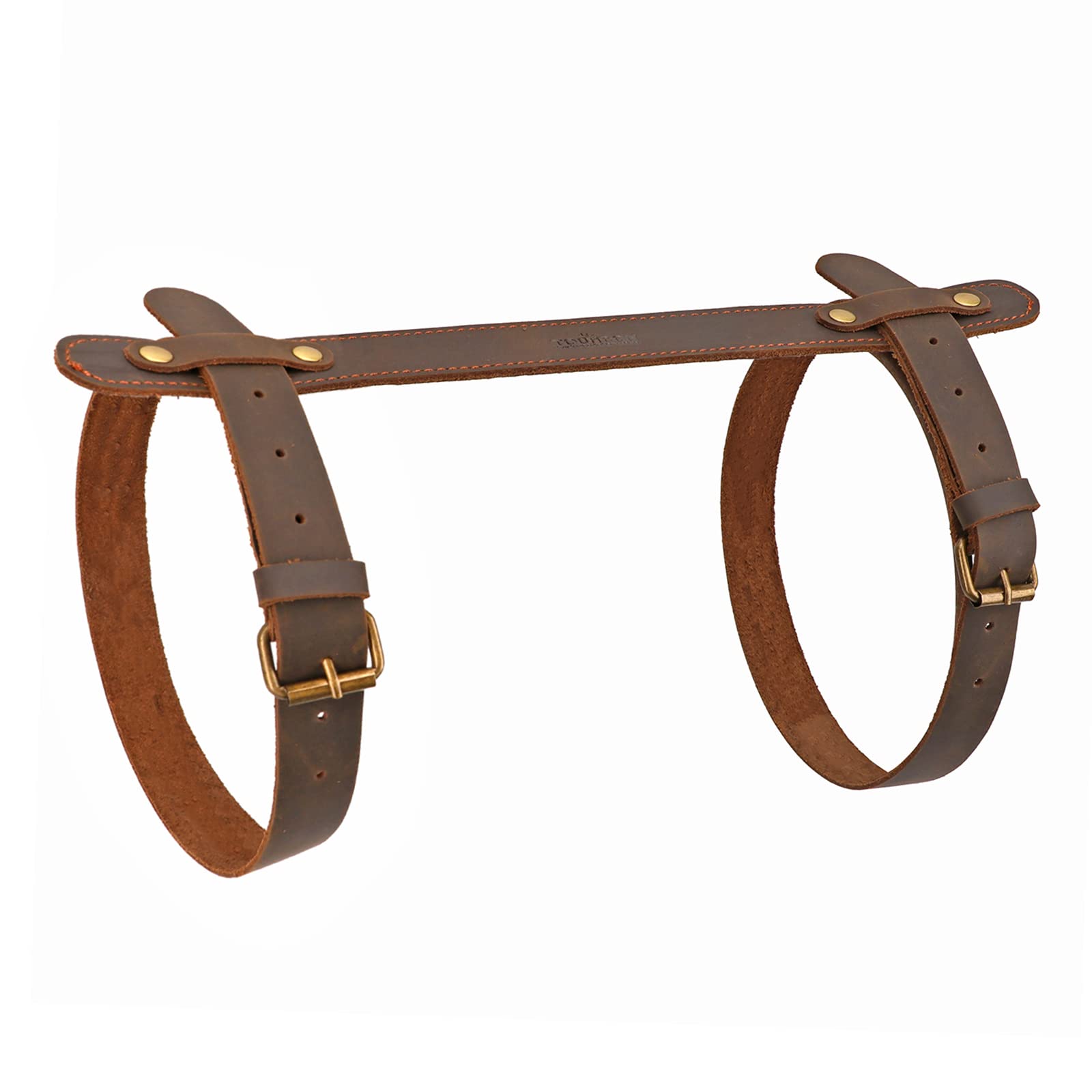 TOURBON 3mm Real Leather Picnic Blanket Carry Strap for Outdoor Camping Travel Rug Carrier