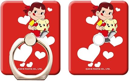 Amazon スマートフォンリング デザイン 10 ハートペコちゃん 1 ゴールド 艶あり ペコちゃん Peco スマホリング ホールドリング スタンドリング 落下防止 ホールドリング 通販