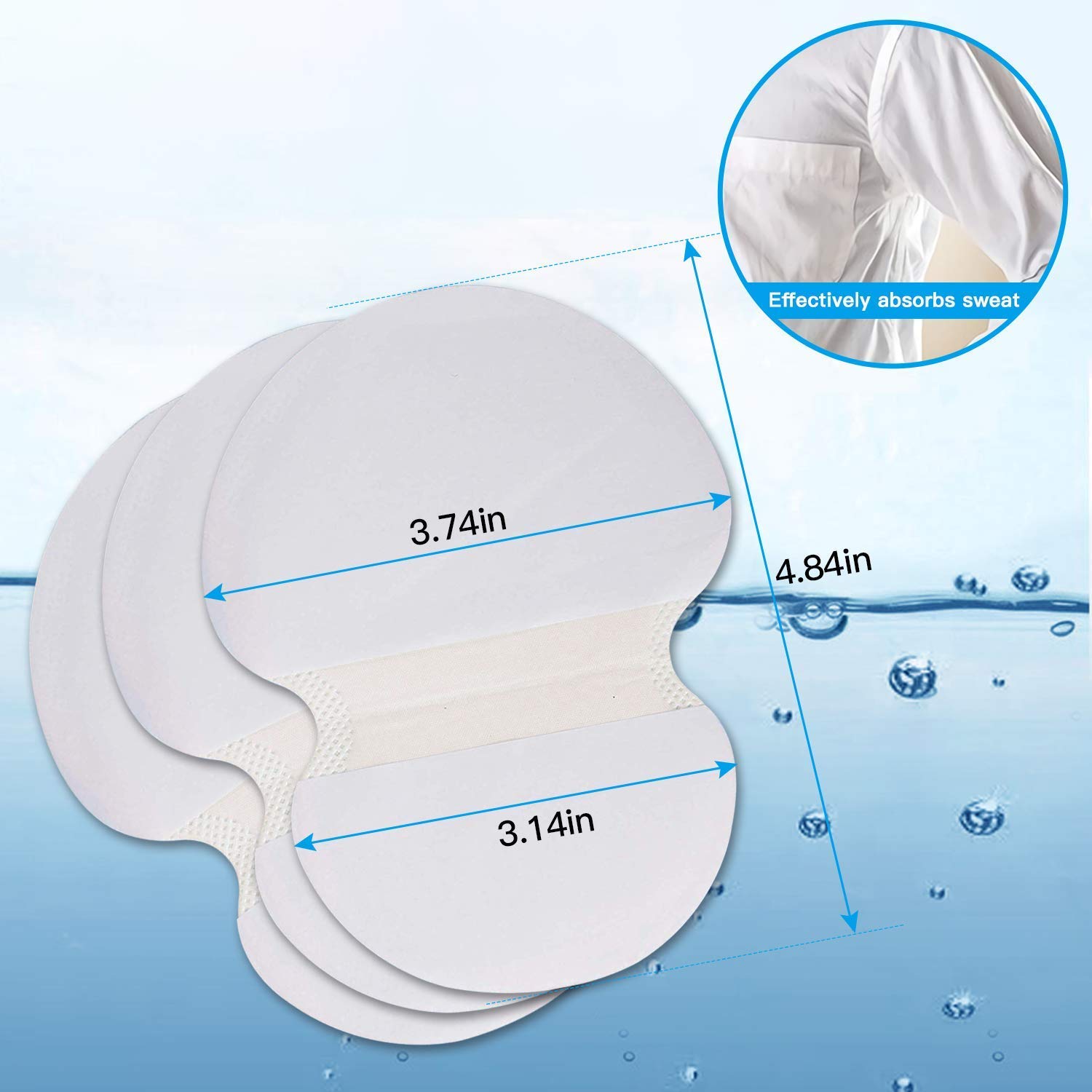 Underarm Sweat Pads - OTTOLIVES PREMIUM QUALITY Fight Hyperhidrosis [100 Pack] for Men and Women Comfortable, Non Visible, Extra Adhesive, Disposable Dress Guards/Shields, Non Sweat Armpit Protection : Beauty