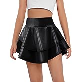 Haloumoning Girls Metallic Skater Skort Kids High Waisted Shiny Dance Scooter Skirt 4-14 Years