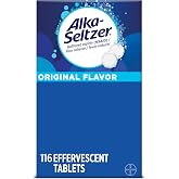Alka-Seltzer Effervescent Tablets Original Flavor, Fast Multi-Symptom Relief from Headache and Body Ache, Dissolvable Effervescent Fizzy Tablets, Pain Relief Dispenser Pack, 116 Ct