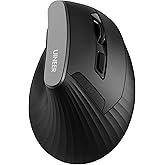 Uineer Ergonomic Bluetooth Mouse 5.0/4.0, Wireless 2.4G Vertical Mouse with USB-A Receiver, 3 Multi-Device Connectivity for C