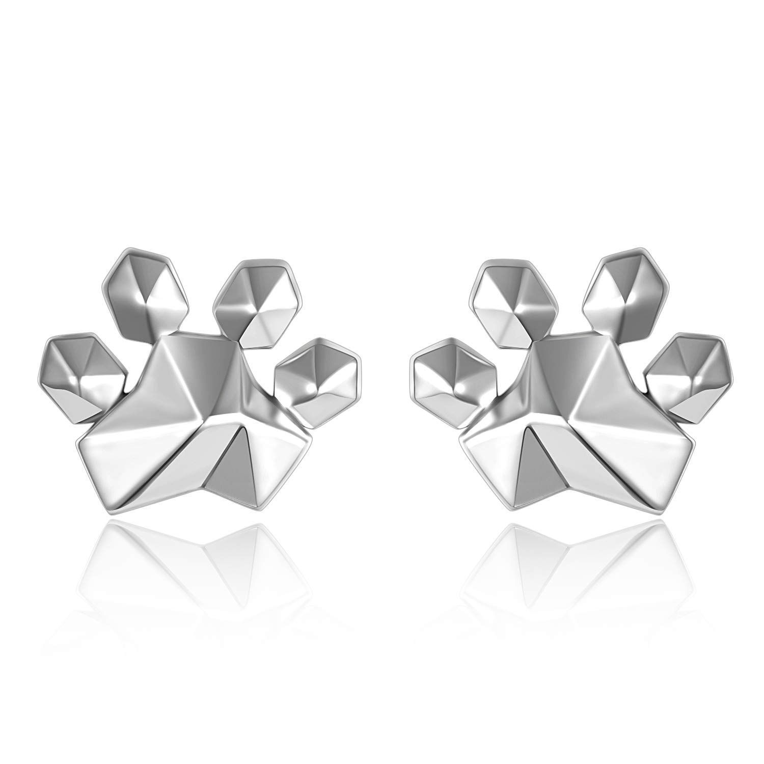 Paw Print Earrings Sterling Silver Cat Dog Paw Stud Earrings Mother's Day Jewellery Christmas Gifts for Women Mum — image 1