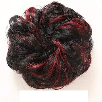 Amazon Com Le Bi You Wavy Curly Messy Bun Updo Hairpiece Ribbon