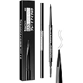 MAVENI Browcharm Microblading Eyebrow Pencil for Women,0.1mm Ultra-Fine Mechanical Pencil,Draws Tiny Brow Hairs and Fills in Sparse Areas and Gaps,Makeup Brow Definer Waterproof (mini 01 Black)