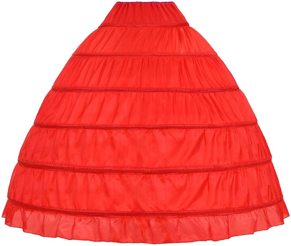 WOWBRIDAL Women 6 Hoops Skirt Crinoline Petticoats Slips Floor Length for Bridal Gown White at  Women’s Clothing store