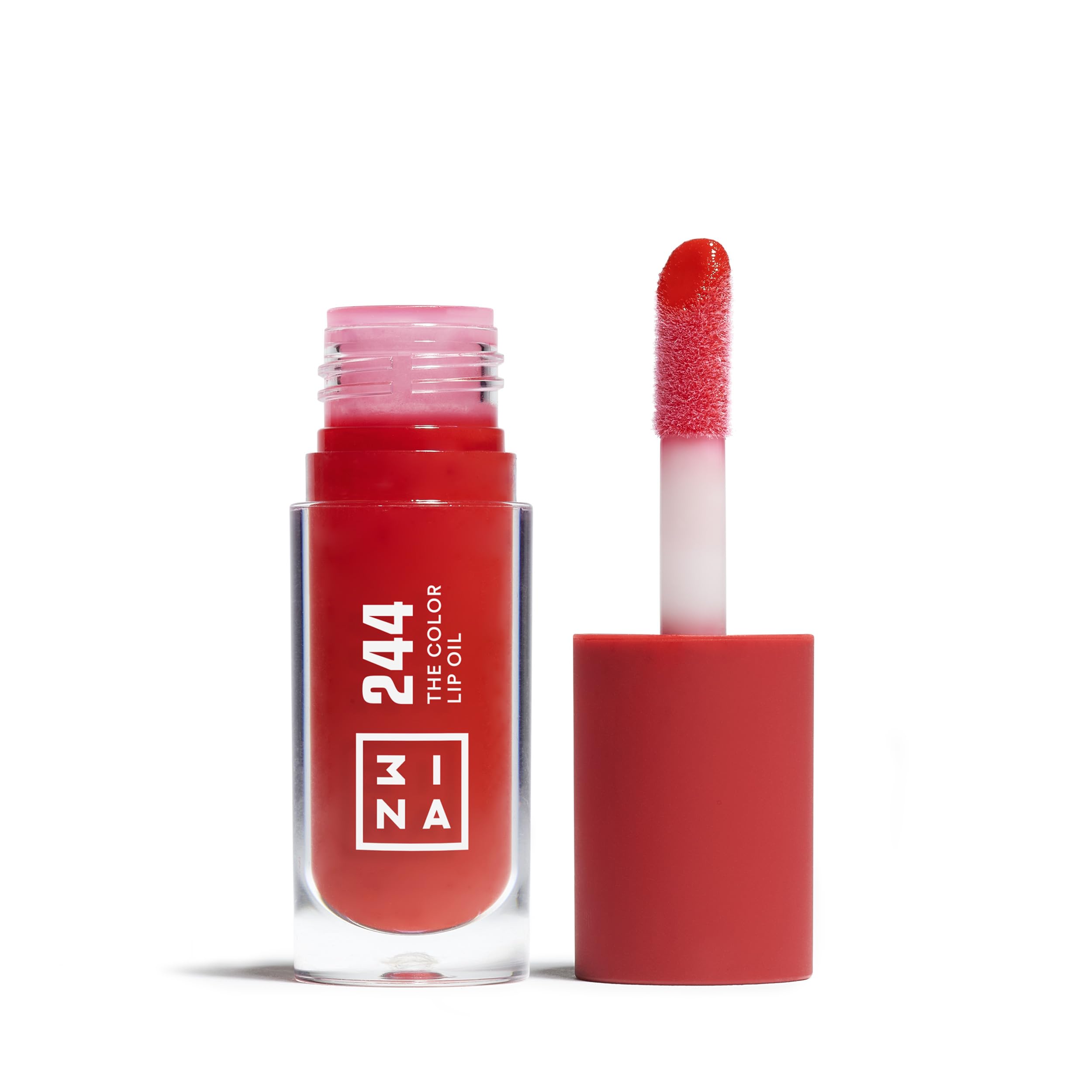 3INA MAKEUP - The Color Lip Oil 244 - Rich red Lip Gloss with 24h Hydration & Hyaluronic Acid - Lipstick & Lip Balm