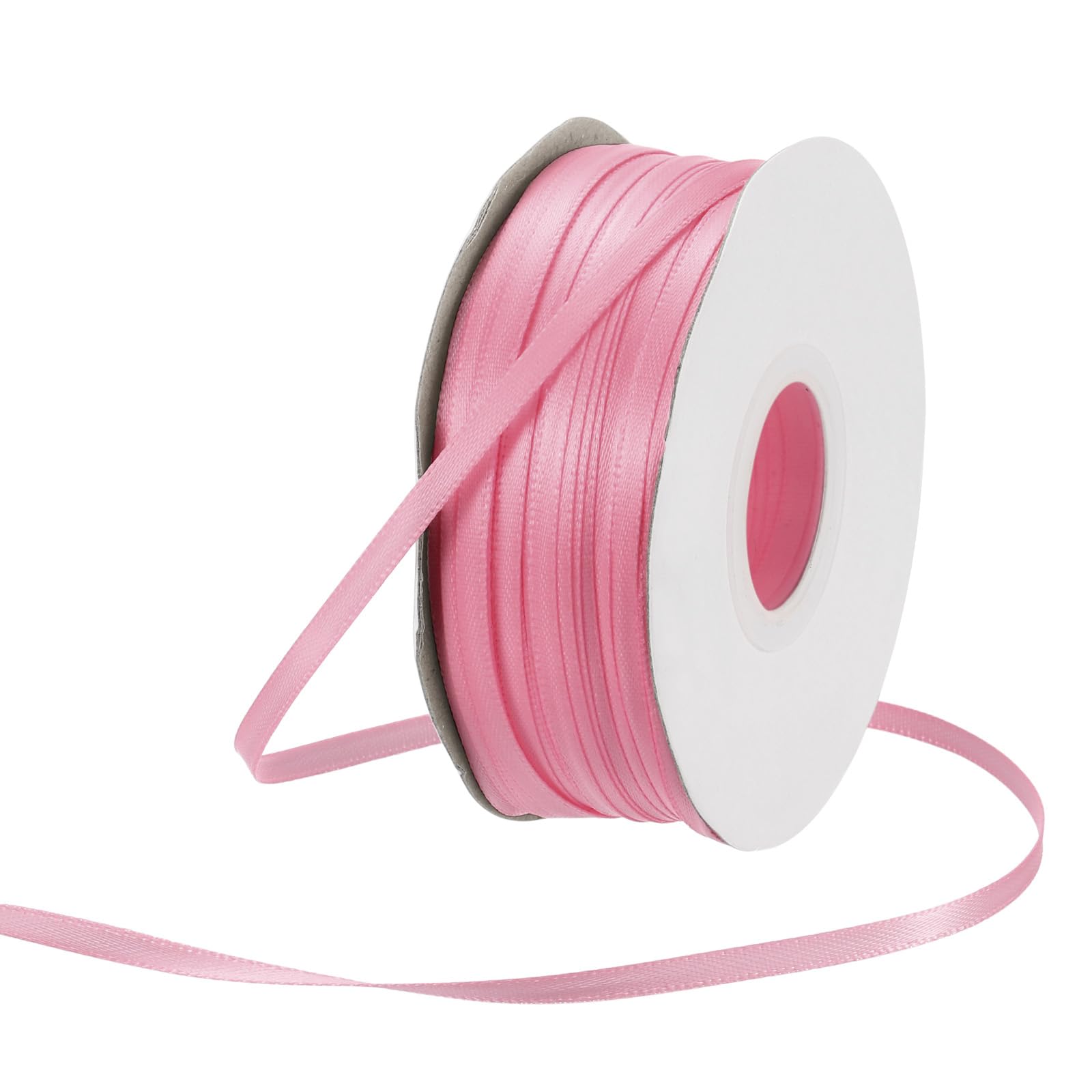 Rebower 3mm Satin Ribbon 91m Thick Double Face Grosgrain Silk Ribbon, [for Gift Wrapping, Hair Bows, Wedding, Cake, Flower] - 100 Yard/300ft/ Pink — image 1