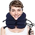 Neck Stretcher, Cervical Traction Device, Neck Traction Device, Cervical Neck Traction Device for Neck Pain Relief, Adjustable Inflatable Neck Brace, Neck Decompression Home Use (Blue)
