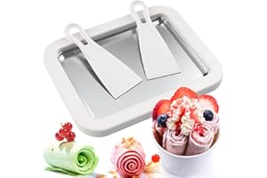 Ice Cream Roll Maker, with 2 Scrapers Ice Cream Maker Pan Multifunctional Cold Sweet Fried Food Plate for Making Rolled Ice C