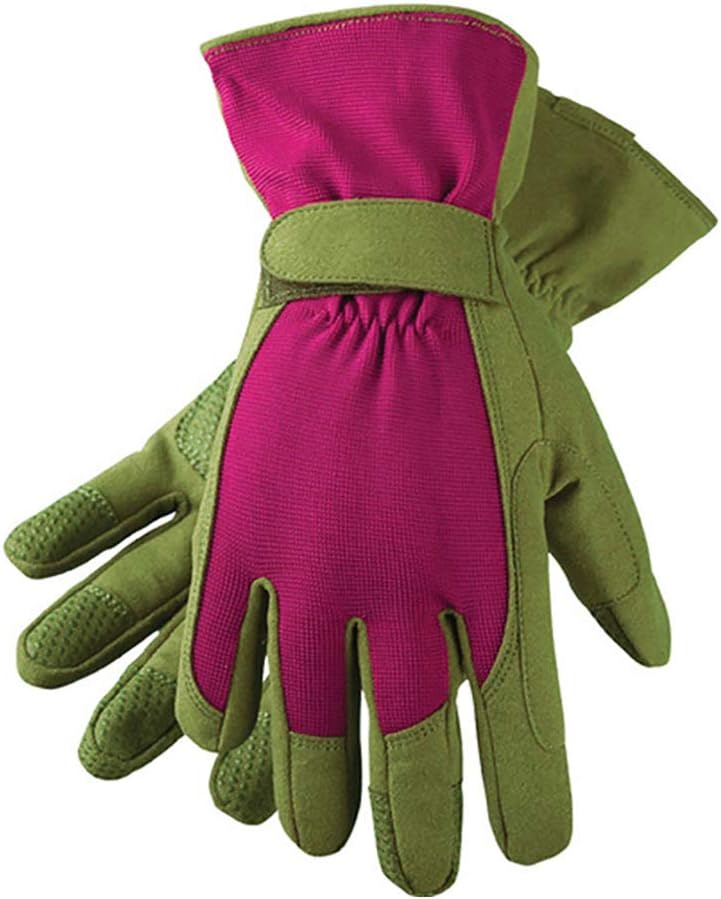 NavyS Heavy Duty Gardening Gloves Artificial Leather Gauntlet Rose
