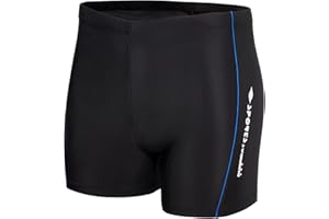 KANAV Men's Athletic Square Leg Swimsuit Jammers Durable Compression Swim Briefs Training Bathing Swimming Shorts