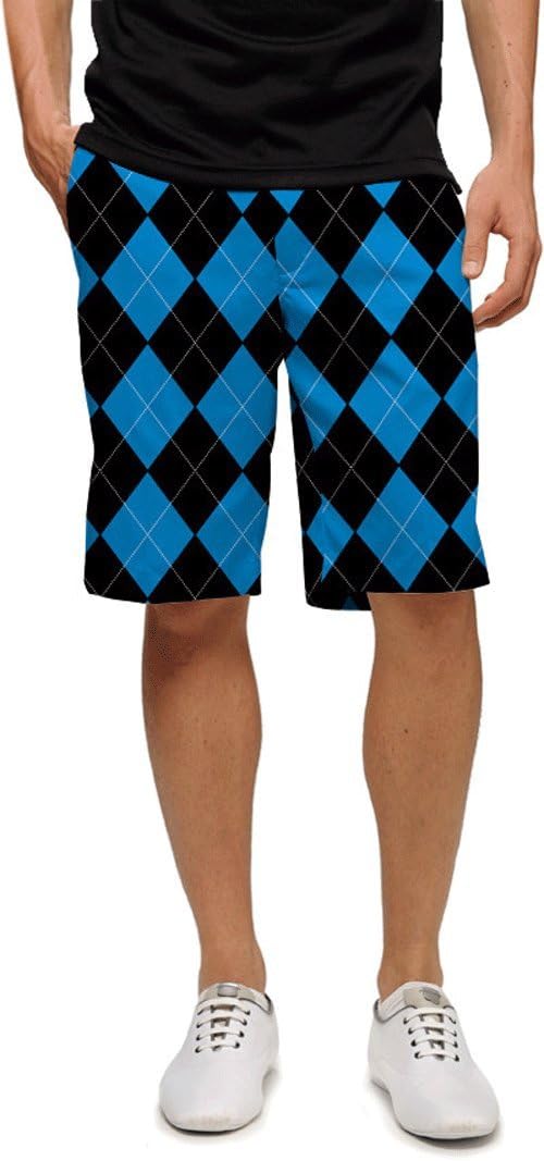 Loudmouth Golf Mens Shorts Black & Blue Size 34