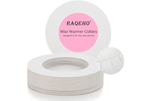 RAQEHO Wax Collars for Wax Pot - 50PCS Disposable Coated Paper Protective Clean Collar for 14oz Wax Warmer Melting Pot for Hair Removal Women Wax Bath Accessories Esthetician Professional Supplies