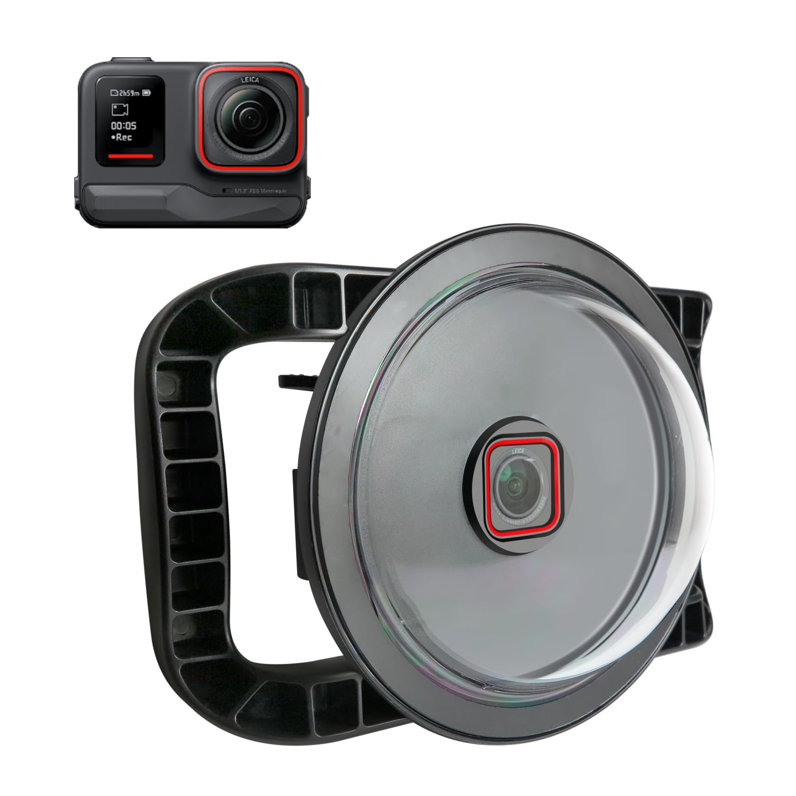 SHOOT Underwater Dome Port for Insta360 Ace Pro Camera, Anti- Scratch Acrylic Material, Well-Designed Hatch Closure System, Waterproof up to 30M/98.4FT