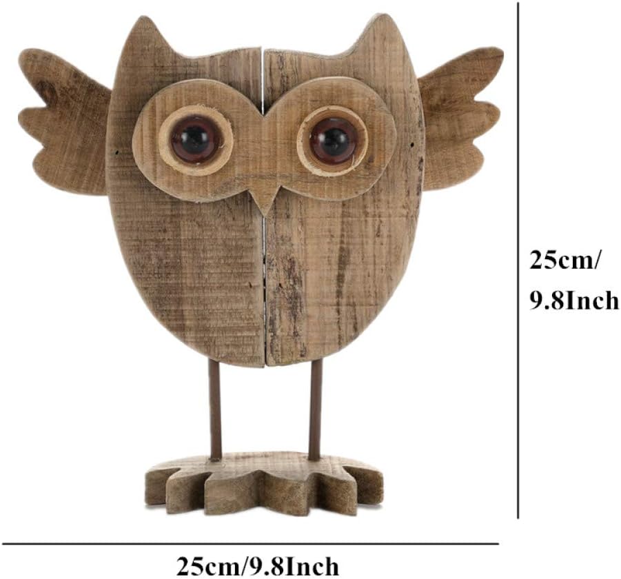 Figur Figuren Statue Statuen Statuette,10'' Kreative Holz Eule Figur