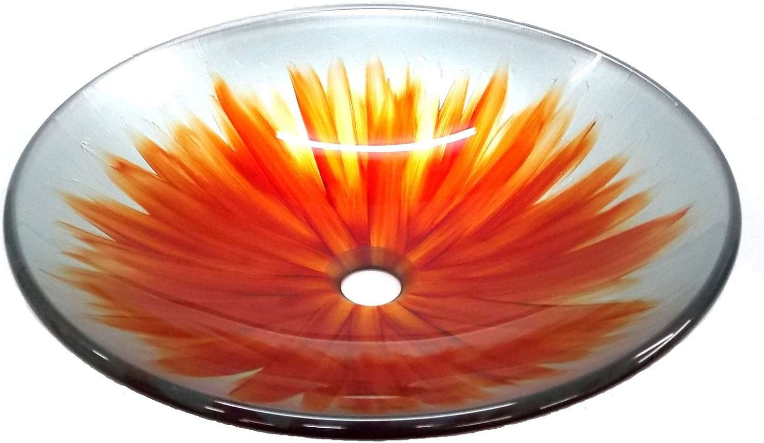 Eden Bath Orange Flower Blossom Large Round Glass Bathroom Vessel Sink Amazoncom