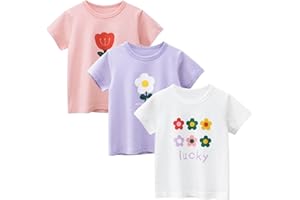 Winzik Girls Shirts Toddler Girl Short Sleeve T Shirt Kids Unicorn Puff Easter Tee Tops Summer Clothes 18M-8Y