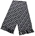 Marino Mens Double Layer Satin Silk Scarf, Extra Soft, and Sleek Fashion Wrap Accessory with Designer Print -Black/White Paisley Design