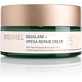 BIOSSANCE Squalane + Omega Repair Cream - Ultra-Moisturizing Face Cream - Skin Care with Hyaluronic Acid, Ceramides, Squalane - Ideal for Dry & Sensitive Skin, Intense Hydration Moisturizer