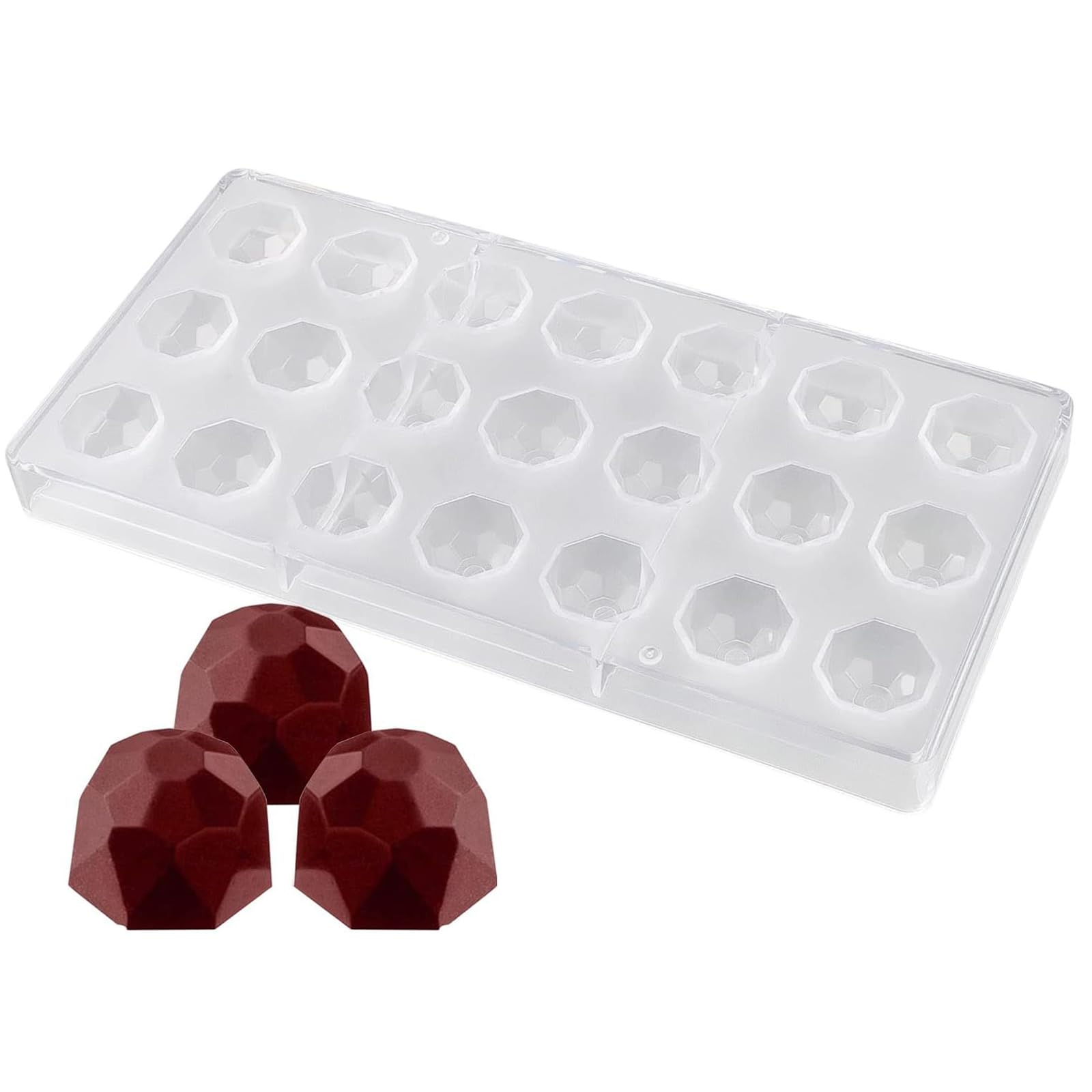 FYSL Chocolate Moulds 10.7 x 5.3 Inch Chocolate Moulds Polycarbonate, Candy Making Mold Polycarbonate Chocolate Mould Plastic Chocolate Mold for Handmade Pastry Baking Tools, 21 in 1