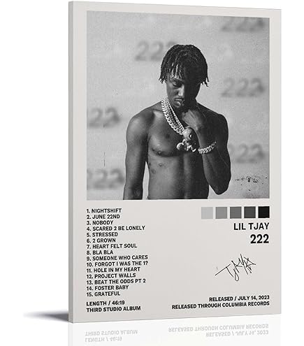Amazon.com: JINZE Lil Tjay Poster 222 Album Cover Poster for Room