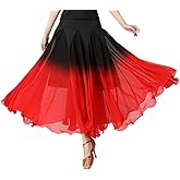 CISMARK® Elegant Ballroom Dancing Waltz Dance Party Long Swing Mesh Skirt