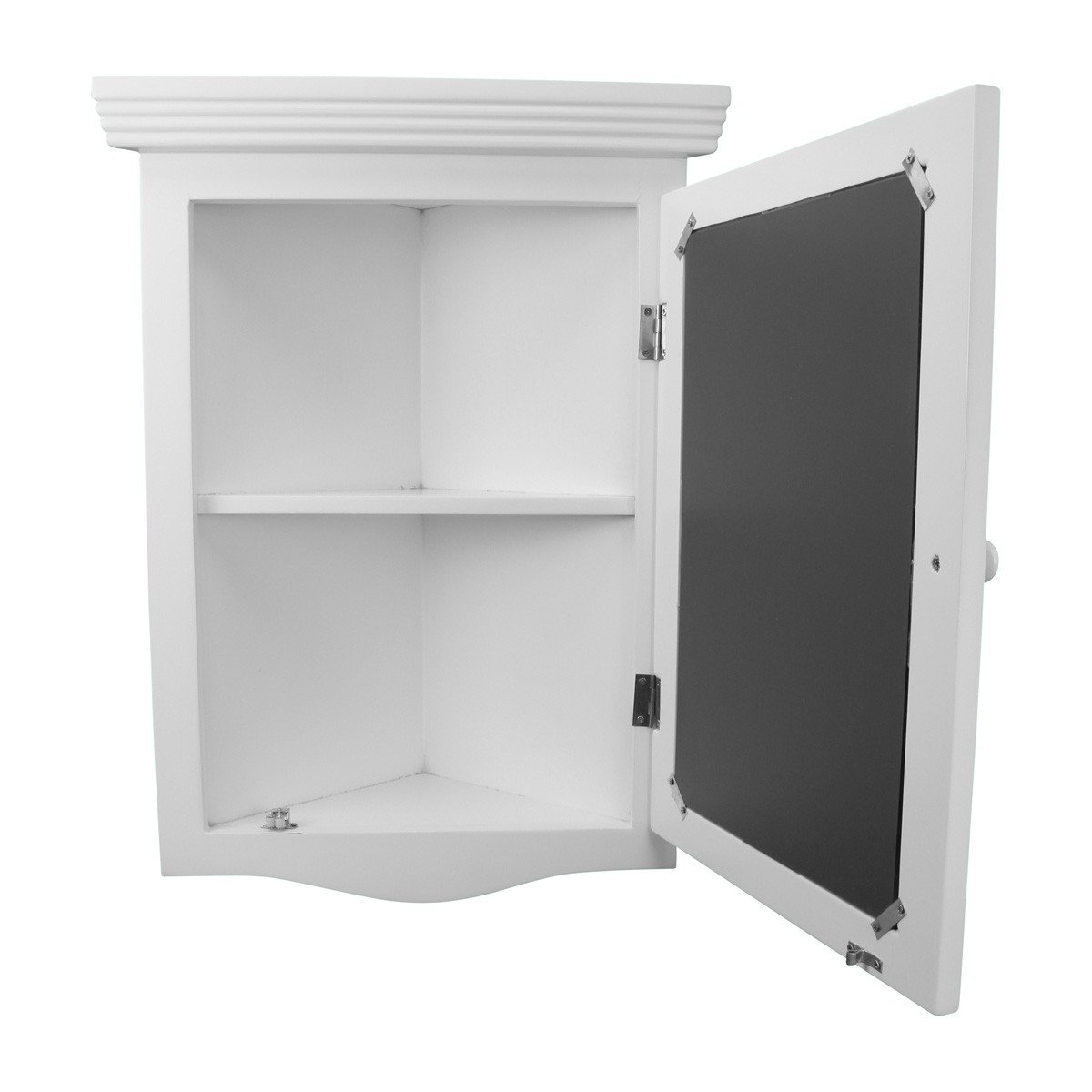 Corner Medicine White Hardwood Wall Mount Recessed Mirror Easy