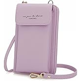 DOB SECHS Leather Passport Wallet Crossbody Phone Bag, RFID Blocking Passport Holder Credit Cards Case for Women