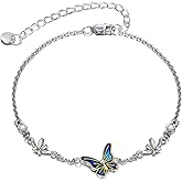 YAFEINI Ankle Bracelets for Women Sterling Silver Mermaid Turtle Ladybug Butterfly Moon Star Pineapple Anklet Link Chain Anklets Jewelry Gifts for Women