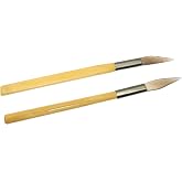RLECS 2pcs Agate Burnisher with Bamboo Handle Jewelry Making Smoothing Polishing Tool (1 x Knife Shape + 1 x Sword Shape)